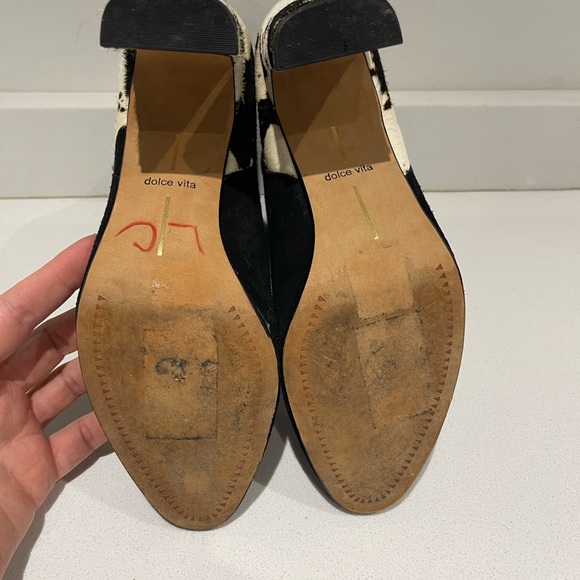 $249 stunning Dolce Vita genuine cow hide black suede heeled boots booties sz 8 - Picture 5 of 6